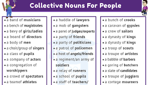 Also used to describe a group of kangaroos. 60 Collective Nouns For Groups Of People S