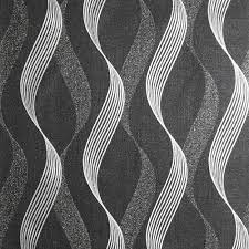 Wallpaper black silver glitter metallic leopard cheetah textured animal skin 3d. Luxe Ribbon Wallpaper Silver Black Metallic Glitter Geometric Embossed Textured 5050192295505 Ebay