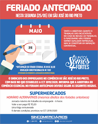 Discover more posts about feriado. Sindicato Dos Empregados No Comercio Antecipacao Do Feriado Em Sao Jose Do Rio Preto