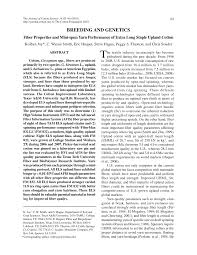 Fiber Properties and Mini-spun Yarn Performance of Extra Long Staple Upland  Cotton