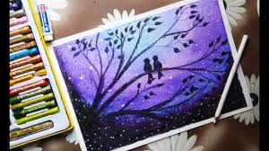 How To Draw Scenery Of Moonlight With Oil Pastels Step By Step Waterfall scenery drawing step by step. mycrafts com