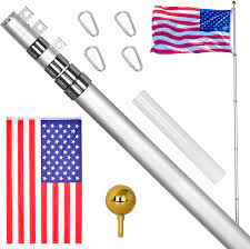 Call us now toll free · lowest prices guaranteed · no minimum orders Arlmont Co Hudgens 20ft Flag Pole Kit Telescoping Heavy Solid Aluminum Telescopicflagpole Can Hang Two Flags With 3x5 Us Polyester Flag Used For Commercial Residential Wayfair