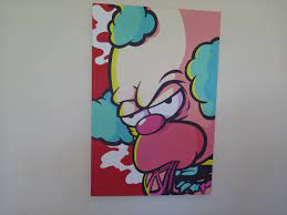 Krusty The Clown Original Acrylic Painting By Frank Zilla Influenced by  Gondek | eBay