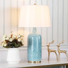 Ceramic Blue Table Lamp Large Living Room Bedroom Beside Lamp Hy103 Table Lamp Blue Table Lamp Table Lamps For Bedroom