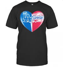 Los angeles california usa clippers nba basketball 2013 opening night t shirt xl. Los Angeles Dodgers And Los Angeles Clippers Heart T Shirt Kingteeshop