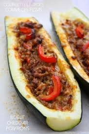 Courgettes Farcies Facon Pizza Boeuf Hache Poivrons Et Cheddar Recette Courgettes Farcies Recettes De Cuisine Recette Avec Courgette