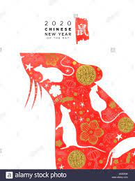 Download This Stock Vector Chinese New Year 2020 Greeting Card Of Red Watercolor Mouse Animal With Mod Chinese New Year Card Chinese New Year 2020 Doodle Icon