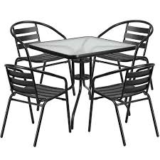 Black And White Bistro Chairs Walmart Patio Garden In 2020 Patio Furniture Sets Aluminum Table Glass Table Set