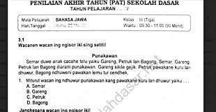 Jika ada pertanyaan anda bisa langsung contact atau bisa dengan mengisi. Soal Ulangan K13 Bahasa Jawa Kelas 3 Semester 2 Sekolahdasar Net
