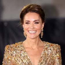 Kate Middleton Attends No Time to Die Premiere in Gold Sequin Gown