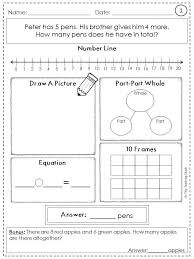 Word Problem Practice Sheets 2 Whole Numbers Oa A 1 First Grade Math Word Problem Practice Word Problems