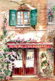 Cucina Toscana Watercolor Painting By Rita Zaudke Art Painting Painting Watercolor Pictures