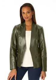 Jessica London Women S Plus Size Shaped Leather Jacket Discover This Special Product Click T Plus Size Leather Jacket Leather Jackets Women Leather Jacket