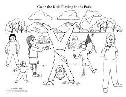 There are three main categories of colors: Kids Playing In The Park Coloring Page