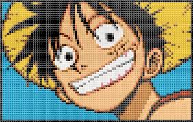 One Piece Luffy Cross Stitch Pattern Pdf Pixel Art Pattern Anime Pixel Art Cross Stitch Patterns