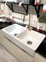 Those small 1″ gaps along the walls need filled, the bright white cabinet boxes need. The Ikea Domsjo Sink Was Discontinued Now What