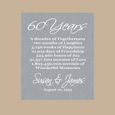 60th Anniversary Gift Diamond Anniversary Personalized 60th Etsy 60th Anniversary Gifts 60th Wedding Anniversary Gifts 60th Anniversary Parties