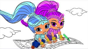 Use different colors to color your cute twin sisters and their friends. Nick Jr Shimmer Shine Coloring Book Learn Colors Coloring Pages Video Dailymotion
