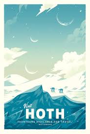 Hoth Star Wars Retro Travel Poster Print Etsy Star Wars Travel Posters Star Wars Travel Retro Travel Poster