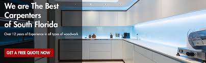 They selected our white shaker for the bases and uppers and rustic grey shaker for the island. Best Carpenter In Fort Lauderdale Custom Wood Carpenter