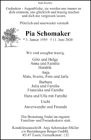 Traueranzeigen Von Pia Schomaker Waz Trauer De