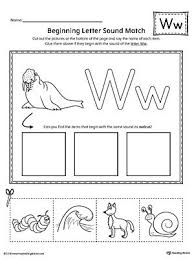 Letter W Beginning Sound Picture Match Worksheet Letter W Worksheets Letter Worksheets For Preschool Letter W Crafts