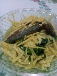 Filipino Food Labong With Saluyot Sauteed Bamboo Shoots With Fish And Saluyot Leaves Food Filipino Recipes Filipino Dishes