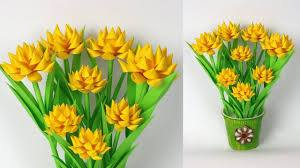 Beautiful Paper Flower Vase Decoration Paper Stick Flower Easy Paper Paper Flower Vase Paper Flowers Flower Vase Crafts