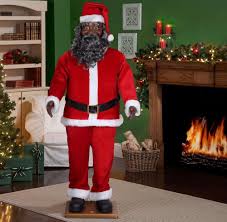 Life Size Animated Dancing African American Black Santa Claus 6 Ft Ul Listed New Lifesizeanimated Black Santa Black Christmas Santa