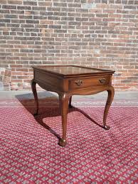 Hekman Mahogany Queen Anne Leg 1 Drawer End Table Antique Table Table Hekman
