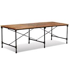 Cette grande table n'en finit pas de séduire. Octane Grande Table Industrielle Rectangulaire Bois Massif Recompose Vintale 240 Cm Lestendances Fr
