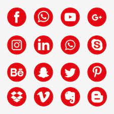 Krasnye Ikonki Socialnyh Media Ustanovit Logotip Simvol Logotip Klipart Socialnye Ikonki Logotip Png I Vektor Png Dlya Besplatnoj Zagruzki Social Media Icons Social Icons Media Icon
