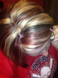 Red Black And Blond Hair Pin By Anna Shadwick On My Style Hair Highlights Perfect Hair Hair Makeup