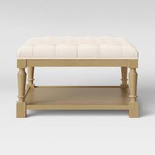 Guide for ottoman coffee tables. Belhaven Tufted Cocktail Ottoman With Wood Legs Cream Threshold Target