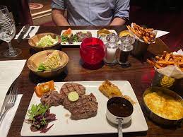 The chopping block's owner/chef shelley young demonstrates how to make two different quick pan sauces. I Ate Steak Beef Dripping Sauce Sweet Potato Fries Mac And Cheese Onion Loaf And A Lettuce Wedge With Bacon And Honey Mustard Dressing Food