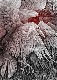 Black And White Raven Art White Raven With 9 Wings By Alaiaorax Deviantart Com On Deviantart White Raven Raven Artwork Raven Art