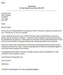 Chef Cover Letter Example - Icover.org.uk