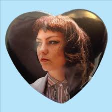 Angel Olsen Heart Shaped Pinback Button