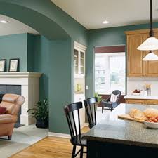 A pearly pink lampshade balances the cool blue of the walls. Wall Color Hmmmm Paint Colors For Living Room Living Room Colors Living Room Paint