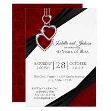 40th Ruby Anniversary Design Invitation Zazzle Com Ruby Anniversary Invitation Design Ruby Wedding Anniversary