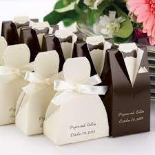 Personalized Brown Tux Ivory Gown Boxes Set Of 25 Wedding Favors For Men Wedding Gift Favors Wedding Favor Boxes