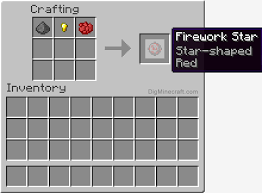 How To Make A Red Star Shaped Firework Star In Minecraft Firework Star Fireworks Craft Minecraft Fireworks