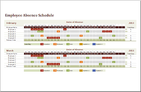 Employee Absence Schedule Template For Excel Word Excel