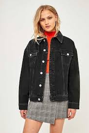 Bdg Veste Oversize En Jean Noire Black Denim Jacket Outfit Oversized Black Denim Jacket Black Denim Jacket