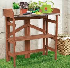 Wooden Garden Potting Bench Workstation Metal Top Table Shelves Planting Storage Unbranded Outdoor Garden Furniture Potting Bench Outdoor Furniture Sets