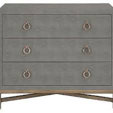 Decorative pair of shagreen side tables, nightstands with two drawers. White Shagreen Two Drawer Nightstand