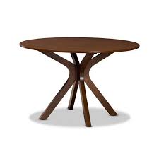Modern malaysia dinning room furniture extendable round dining. 48 Kenji Wide Round Wood Dining Table Walnut Baxton Studio Target