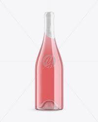 Clear Glass Bottle With Pink Wine Mockup In Bottle Mockups On Yellow Images Object Mockups