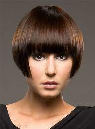 Short Youthful Straight Bob Comfortable Human Hair Capless Women Wig 8 Inches Bob Hairstyles With Bangs Short Bob Hairstyles Short Hair With Bangs