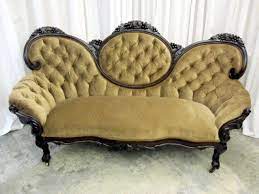 Antique Victorian Furniture Styles Antique Victorian Style Medallion Button Tuck Sofa Couch For Sale Vintage Leather Sofa Victorian Sofa Victorian Couch